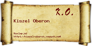 Kiszel Oberon névjegykártya
